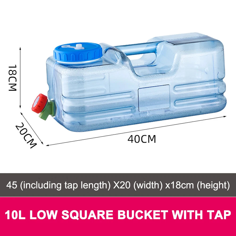 Contenedor de agua portátil con grifo, gran capacidad para acampar, almacenamiento de agua para cocinar, 6/8/13/18L