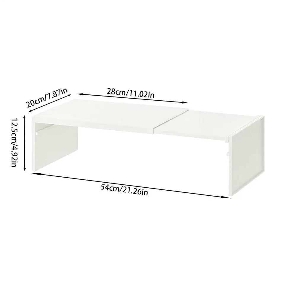 Estante de gabinete extensible, ahorro de espacio, estante en capas apilable, antideslizante, ligero, resistente, accesorios de almacenamiento de cocina