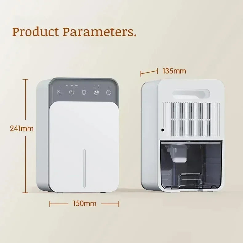 Deshumidificador de aire portátil, máquina absorbente de humedad silenciosa, secador de aire para el hogar, dormitorio, oficina, cocina, desodorante, enchufe europeo