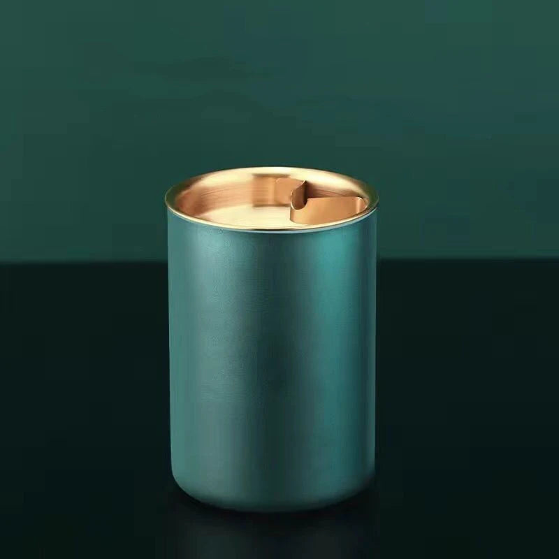Embudo creativo de Cenicero de acero inoxidable con cubierta antimoscas y anticaída para uso doméstico y en coche