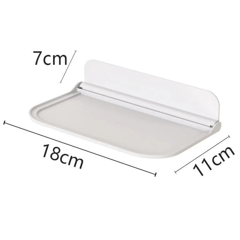 Estante de pared plegable sin perforaciones, estante flotante de plástico montado en la pared, para el hogar, baño, toalla, estante de almacenamiento de ropa