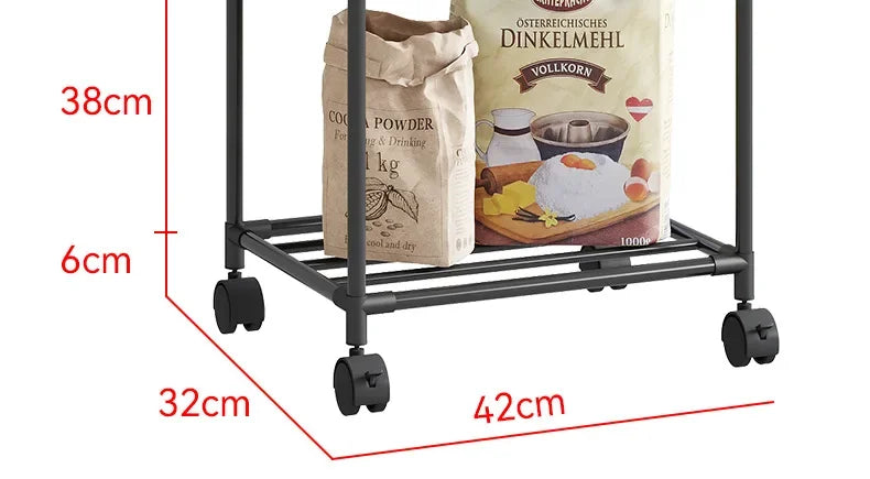 Estante de almacenamiento de piso multicapa para cocina, estante de almacenamiento extraíble para el hogar, estante de pared integrado