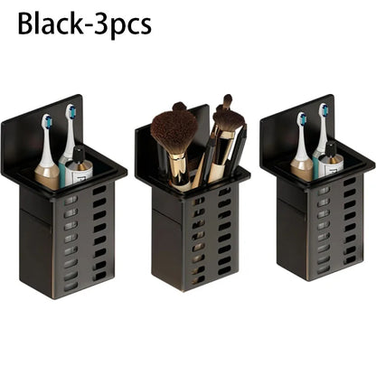 Estante de pared, almacenamiento funcional múltiple, estantes de baño, drenaje, soporte para cepillos de dientes, No requiere perforación, organizadores de accesorios de cocina