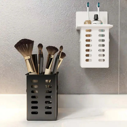 Estante de pared, almacenamiento funcional múltiple, estantes de baño, drenaje, soporte para cepillos de dientes, No requiere perforación, organizadores de accesorios de cocina