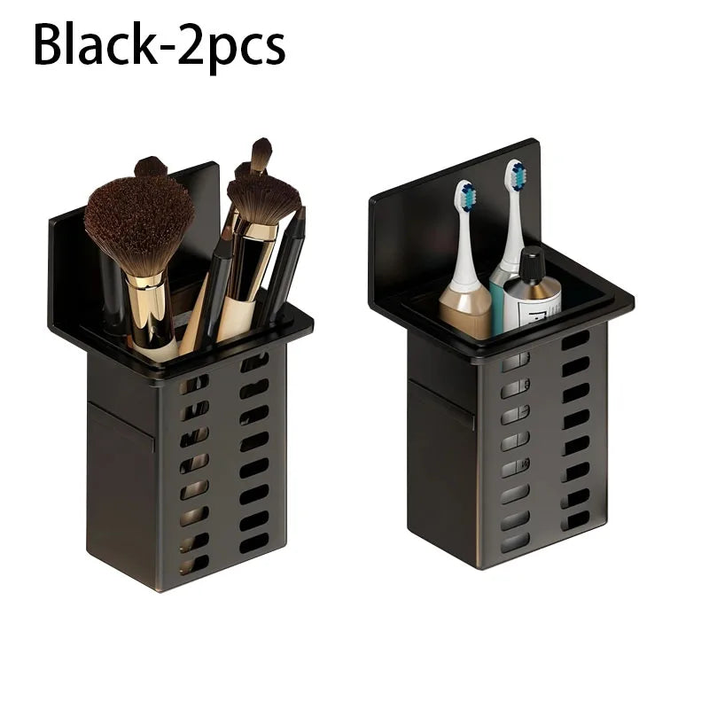 Estante de pared, almacenamiento funcional múltiple, estantes de baño, drenaje, soporte para cepillos de dientes, No requiere perforación, organizadores de accesorios de cocina