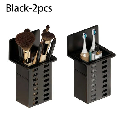 Estante de pared, almacenamiento funcional múltiple, estantes de baño, drenaje, soporte para cepillos de dientes, No requiere perforación, organizadores de accesorios de cocina