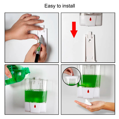 Bomba de loción sin contacto de montaje en pared, líquido sin contacto para cocina, baño, dispensador automático de jabón con Sensor IR, 700ml