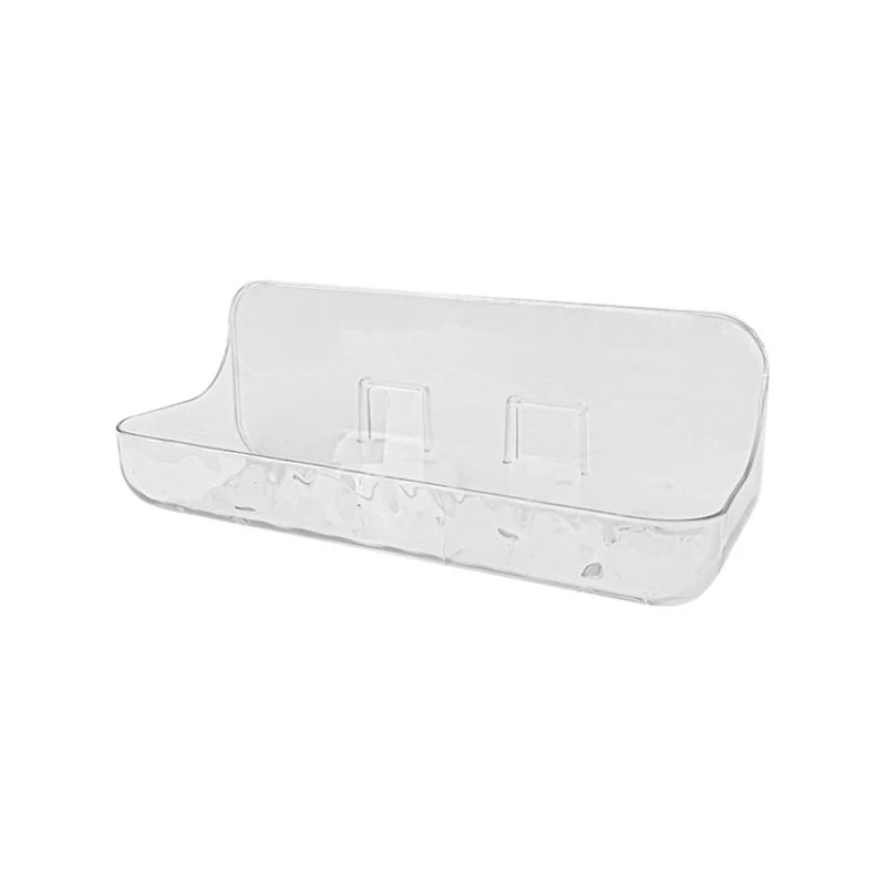 Estante de almacenamiento transparente acrílico para baño, bandeja de almacenamiento de cosméticos sin perforaciones montada en la pared, organizador de maquillaje, estante de cocina para baño