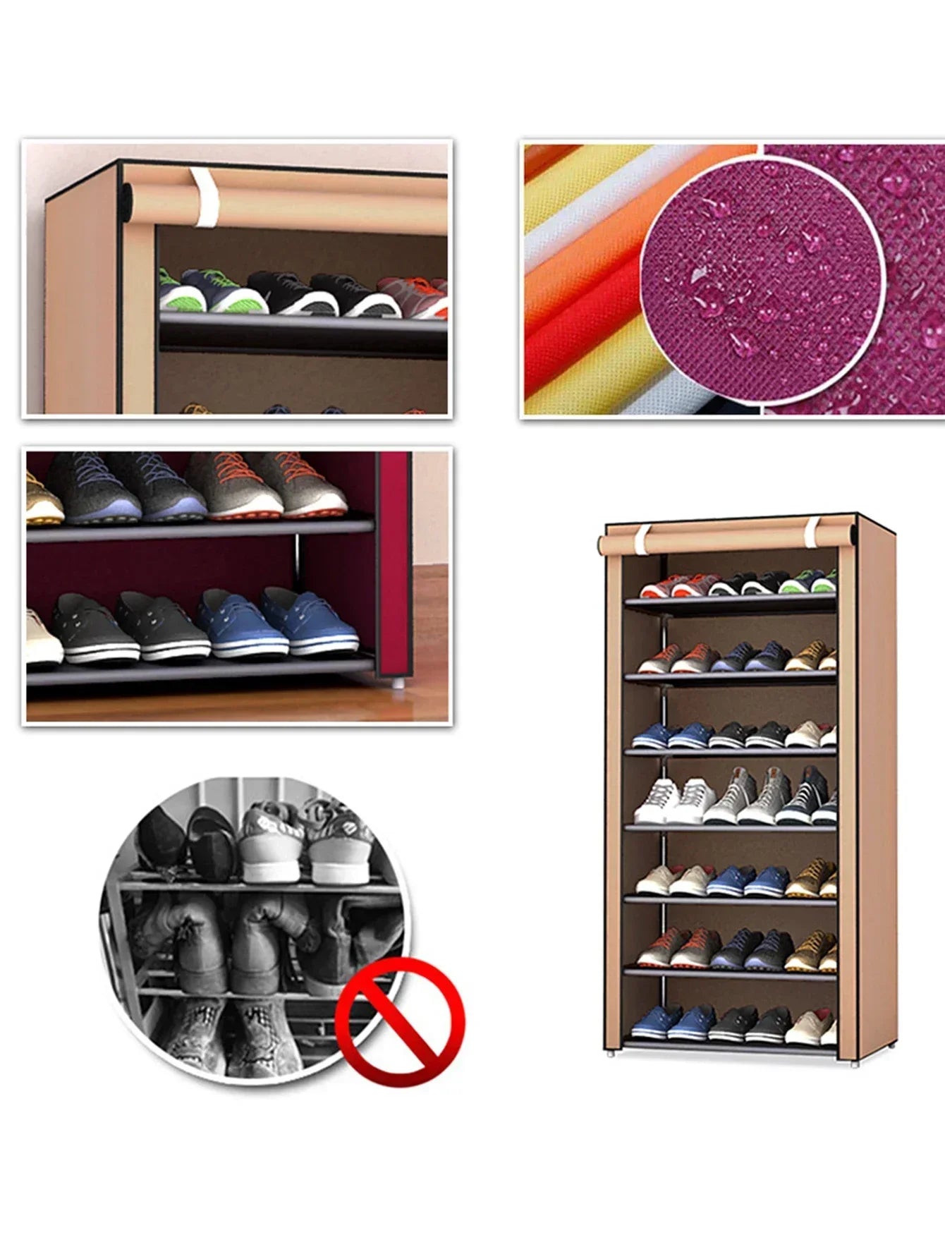Zapatero de 10/8/6 Niveles, Organizador de Tela a Prueba de Polvo, Soporte para Zapatos, Estante para Ahorrar Espacio en el Pasillo, Mueble para el Hogar, Almacenamiento de Zapatos