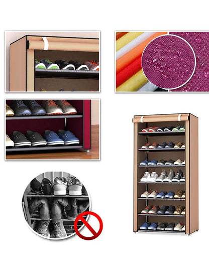 Zapatero de 10/8/6 Niveles, Organizador de Tela a Prueba de Polvo, Soporte para Zapatos, Estante para Ahorrar Espacio en el Pasillo, Mueble para el Hogar, Almacenamiento de Zapatos