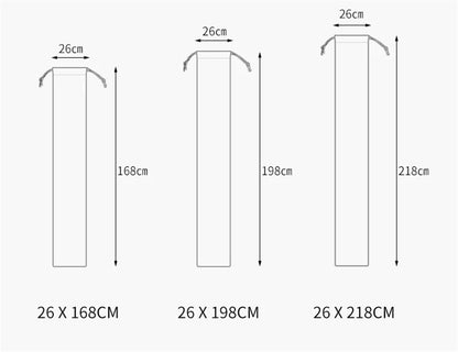 StoBag 10/5 Uds. Bolsas largas de nailon negro con cordón impermeable a prueba de polvo paraguas almacenamiento de embalaje bolsa organizadora de viaje reutilizable