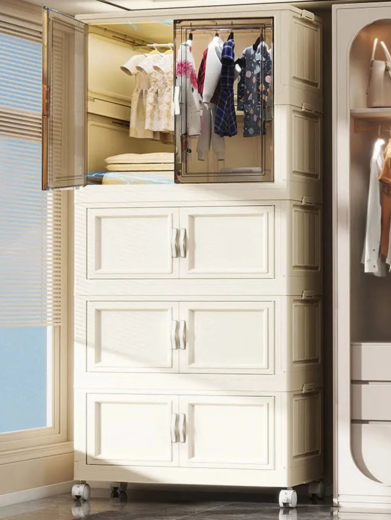 Gabinete de almacenamiento, caja de almacenamiento plegable para el hogar, sala de estar, gabinete de juguetes, estante de almacenamiento, gabinete de aperitivos, almacenamiento de cocina sin instalación