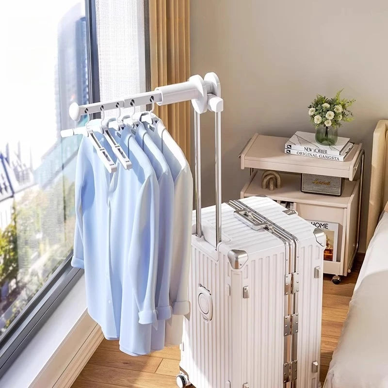Tendedero retráctil para ropa, poste de secado plegable para balcón, No requiere perforación, diseño a presión, Ideal para viajes de negocios