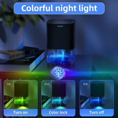 Deshumidificador portátil de 1000ml para el hogar, oficina y RV, elimina el molde y la humedad, fácil de usar y con eficiencia energética, 1 ud.