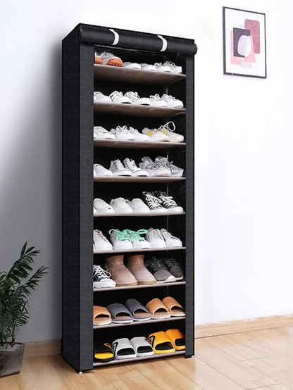 Zapatero de 10/8/6 Niveles, Organizador de Tela a Prueba de Polvo, Soporte para Zapatos, Estante para Ahorrar Espacio en el Pasillo, Mueble para el Hogar, Almacenamiento de Zapatos