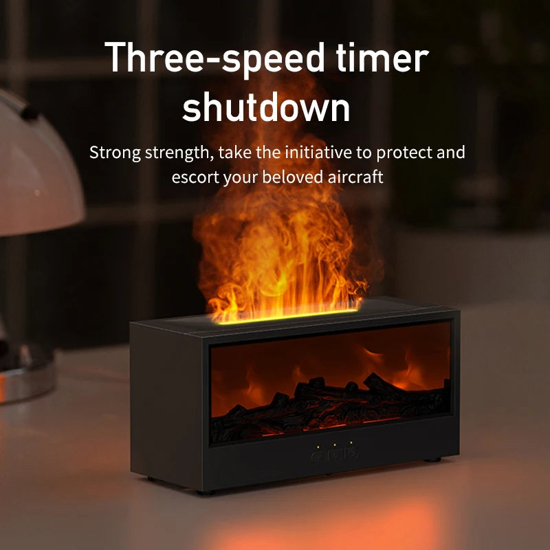 VISSKO-humidificador de aire creativo para chimenea, difusor de aceites esenciales con apagado automático sin agua y luz LED, Control remoto para regalo