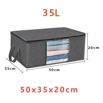 Organizadores y almacenamientos de armario, bolsa de almacenamiento de ropa, almacenamiento de manta, contenedor de almacenamiento plegable, resistente, cosido por 3 capas de telas con Re