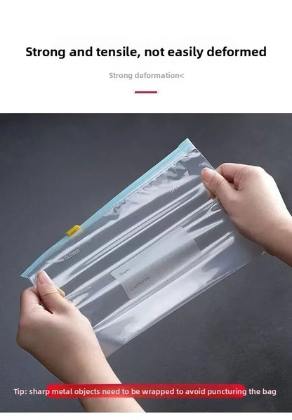 Bolsa de comida disponible en varios tamaños, bolsas Ziplock de calidad alimentaria para organización de almacenamiento de cocina, bolsa de aperitivos reutilizable de 10/15/20/45 Uds.