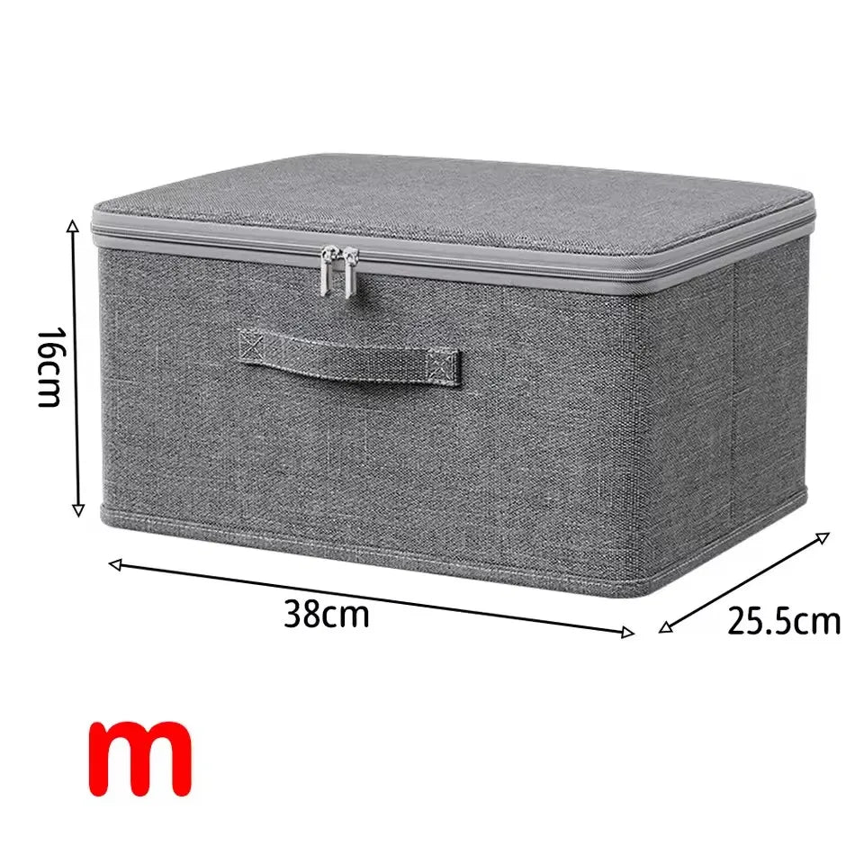 Caja de almacenamiento plegable con cubierta, caja de almacenamiento de ropa con cremallera, caja de almacenamiento de edredón de gran capacidad, armario, caja organizadora de ropa interior