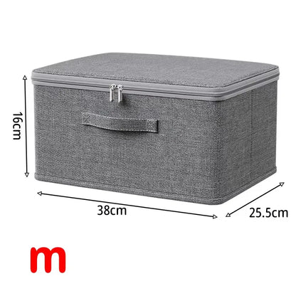 Caja de almacenamiento plegable con cubierta, caja de almacenamiento de ropa con cremallera, caja de almacenamiento de edredón de gran capacidad, armario, caja organizadora de ropa interior