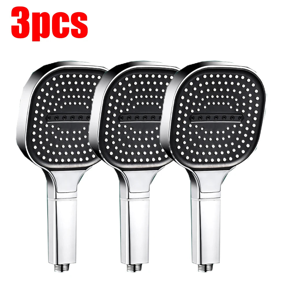 Cabezal de ducha de alta presión con Panel grande de 13CM con filtro, 3 modos, boquilla de lluvia con pulverizador de gran flujo, cabezal de ducha cuadrado para baño