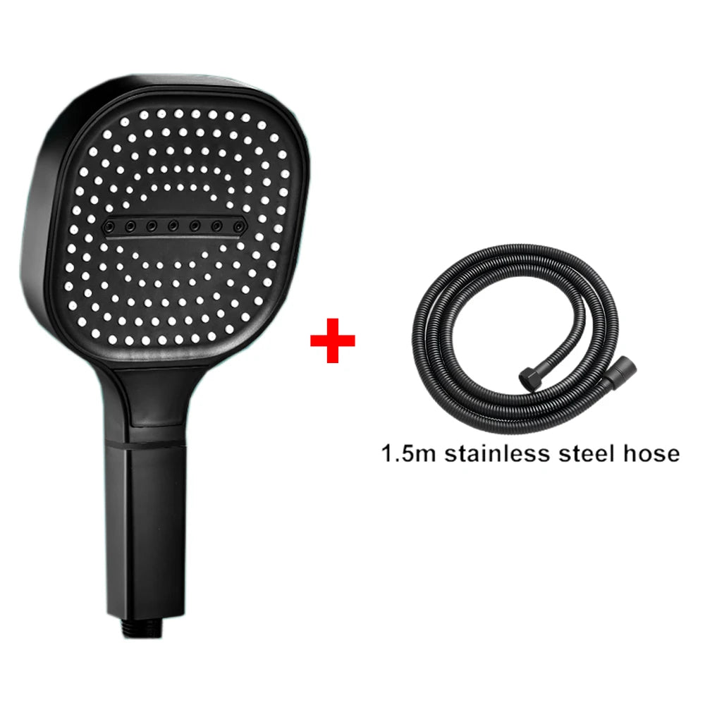 Cabezal de ducha de alta presión con Panel grande de 13CM con filtro, 3 modos, boquilla de lluvia con pulverizador de gran flujo, cabezal de ducha cuadrado para baño