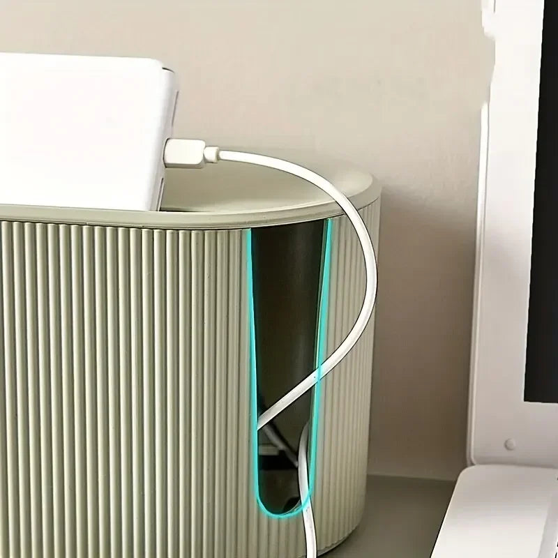 Caja organizadora de cables, accesorio para tiras de alimentación y cables de alimentación para el hogar y la oficina