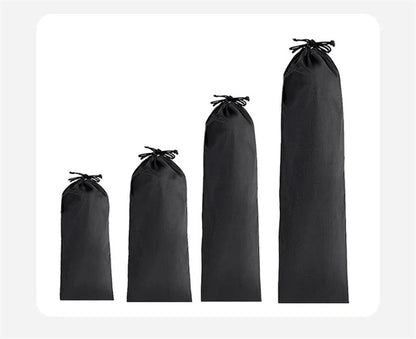 StoBag 10/5 Uds. Bolsas largas de nailon negro con cordón impermeable a prueba de polvo paraguas almacenamiento de embalaje bolsa organizadora de viaje reutilizable