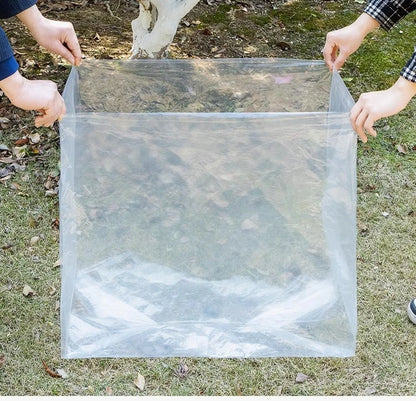 Bolsa de plástico de fondo cuadrado PE, bolsa transparente de cuatro lados, bolsa antipolvo y a prueba de humedad, paquete de plástico grande para polvo, 10 Uds.