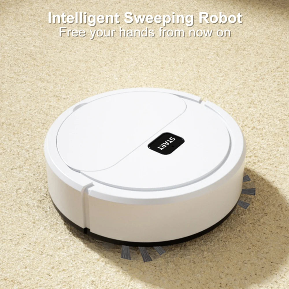 Robot de barrido completamente automático, aspirador de barrido para fregar el suelo, Mini limpiador para uso doméstico, barredora inteligente Lazybones 3 en 1
