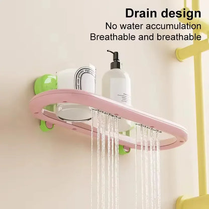 Estante de almacenamiento con ventosa de dopamina, estante de almacenamiento colgante de pared drenable sin perforaciones, organizador de artículos de tocador duradero de alta calidad para el hogar