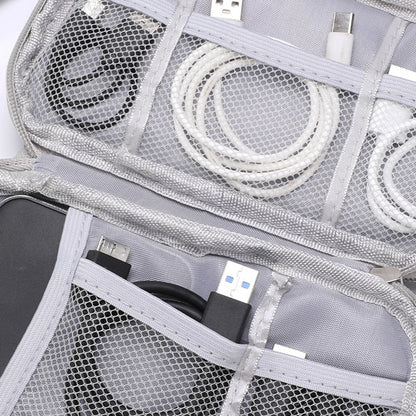 Bolsa organizadora de cables de datos, bolsa de almacenamiento de viaje, funda de accesorios electrónicos multifuncional para cargador de teléfono, Cables USB