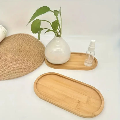Bandeja de almacenamiento de madera multiusos para baño, taza de café, organizador de tazas de té, 1 ud./2 uds.