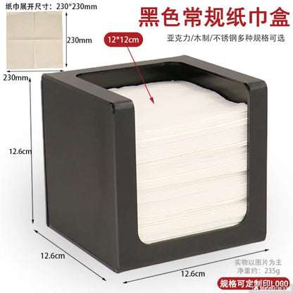 Soporte de acrílico para vasos, estante de almacenamiento de bambú, organizador de tienda de té con leche, caja de pañuelos, soporte para vasos de té con leche, soporte para servilletas