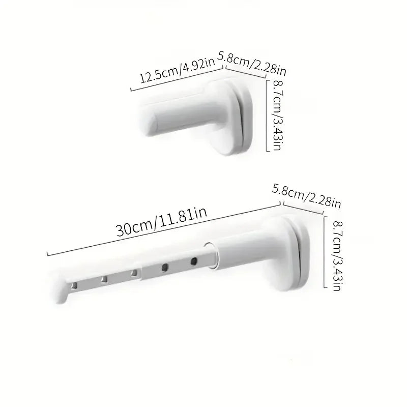 Tendedero retráctil para ropa, poste de secado plegable para balcón, No requiere perforación, diseño a presión, Ideal para viajes de negocios