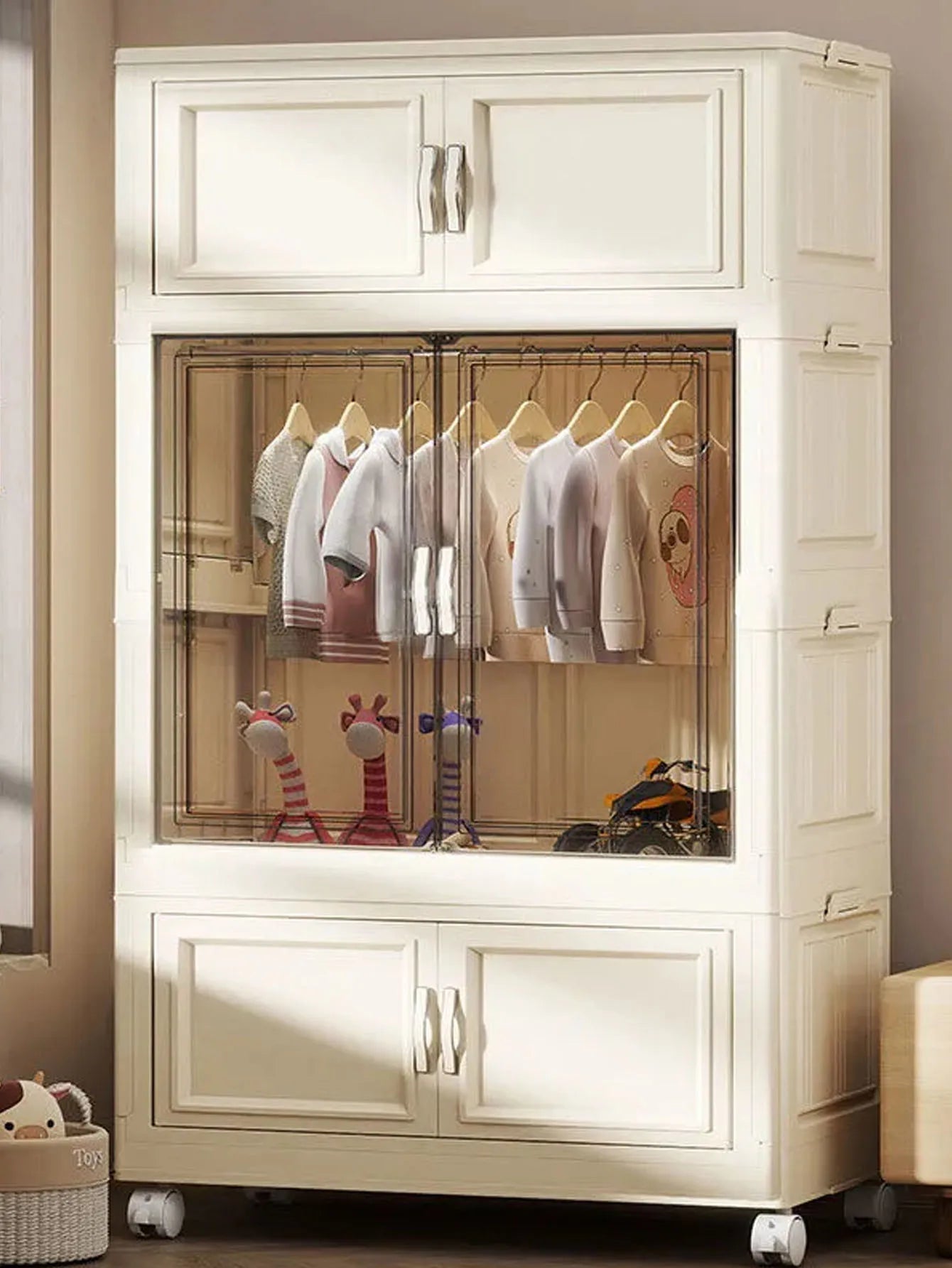 Gabinete de almacenamiento, caja de almacenamiento plegable para el hogar, sala de estar, gabinete de juguetes, estante de almacenamiento, gabinete de aperitivos, almacenamiento de cocina sin instalación