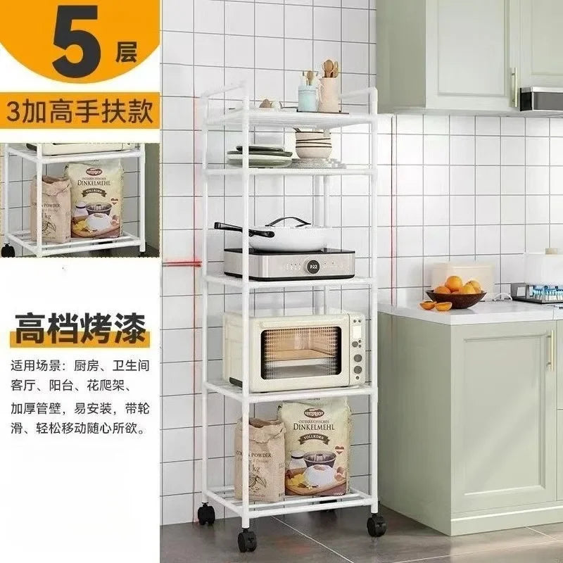 Estante de almacenamiento de cocina, estante de almacenamiento doméstico multicapa de pie, balcón móvil, estante simple multifuncional para dormitorio