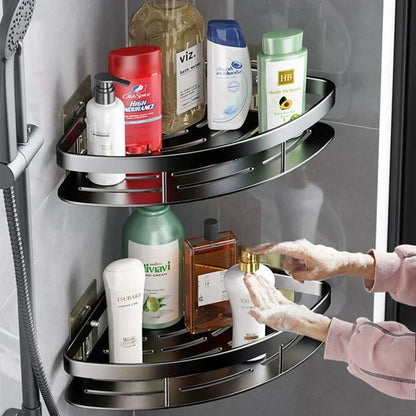 Nuevo Soporte adhesivo para champú y baño, estantes Caddy para ducha, almacenamiento sin taladro, soporte esquinero para toallas, estantes para 3/2/1 Uds.