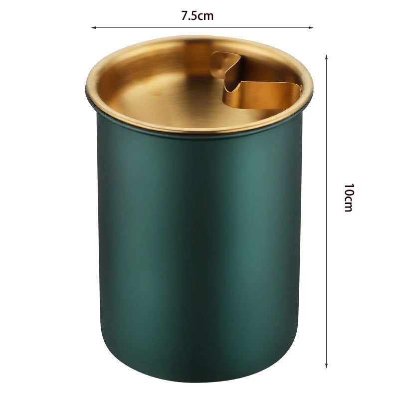 Embudo creativo de Cenicero de acero inoxidable con cubierta antimoscas y anticaída para uso doméstico y en coche