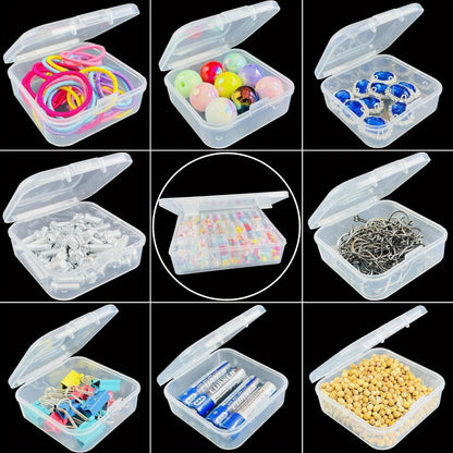 30 juegos de cajas de almacenamiento de plástico, cajas de almacenamiento portátiles transparentes, contenedores multifuncionales para manualidades, cuentas, acceso al cabello