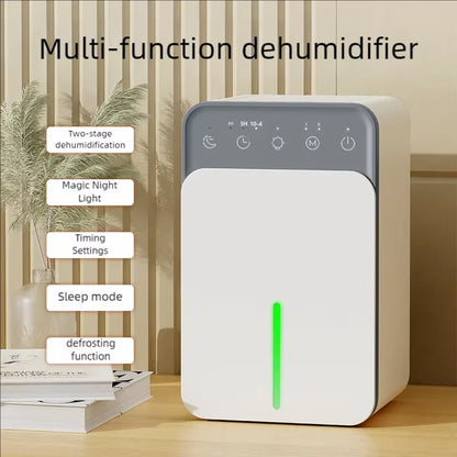Deshumidificador de aire portátil, máquina absorbente de humedad silenciosa, secador de aire para el hogar, dormitorio, oficina, cocina, desodorante, enchufe europeo