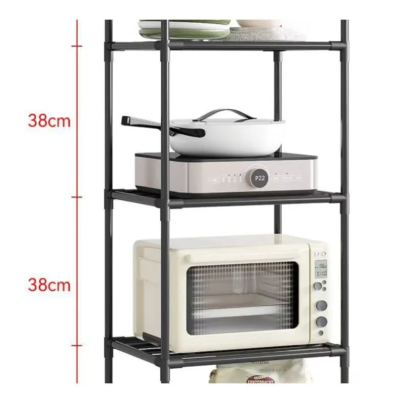 Estante de almacenamiento de cocina, estante de almacenamiento doméstico multicapa de pie, balcón móvil, estante simple multifuncional para dormitorio