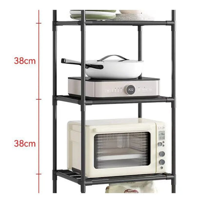 Estante de almacenamiento de cocina, estante de almacenamiento doméstico multicapa de pie, balcón móvil, estante simple multifuncional para dormitorio