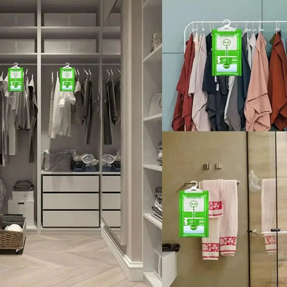 Bolsa colgante absorbente de humedad para armario, bolsas antihumedad a prueba de moho, bolsa seca, deshumidificación para armario, desecante interior, 10 Uds.