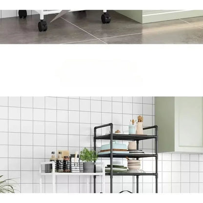 Estante de almacenamiento de cocina, estante de almacenamiento doméstico multicapa de pie, balcón móvil, estante simple multifuncional para dormitorio