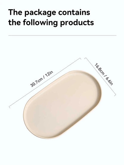 Bandeja de almacenamiento de plástico ovalada, bandeja reutilizable para servir alimentos, bandeja de fruta y postre, organizador de cocina, bandeja de exhibición de joyería multiusos