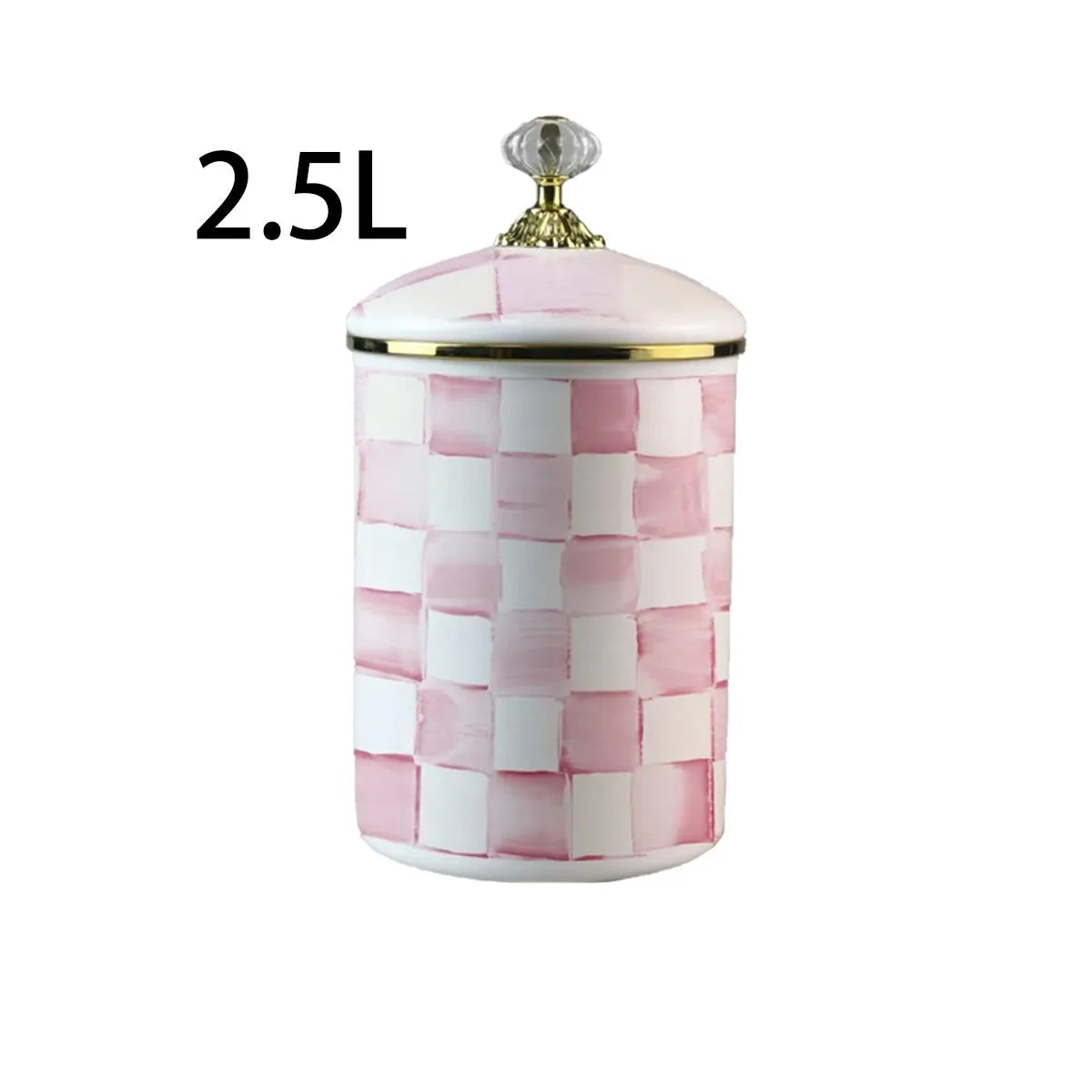 Tarro de almacenamiento clásico Retro europeo, adorno de tablero de ajedrez, contenedores de cocina esmaltados de porcelana, tarros de almacenamiento de azúcar para té y café