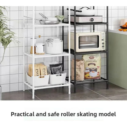 Estante de almacenamiento de cocina, estante de almacenamiento doméstico multicapa de pie, balcón móvil, estante simple multifuncional para dormitorio