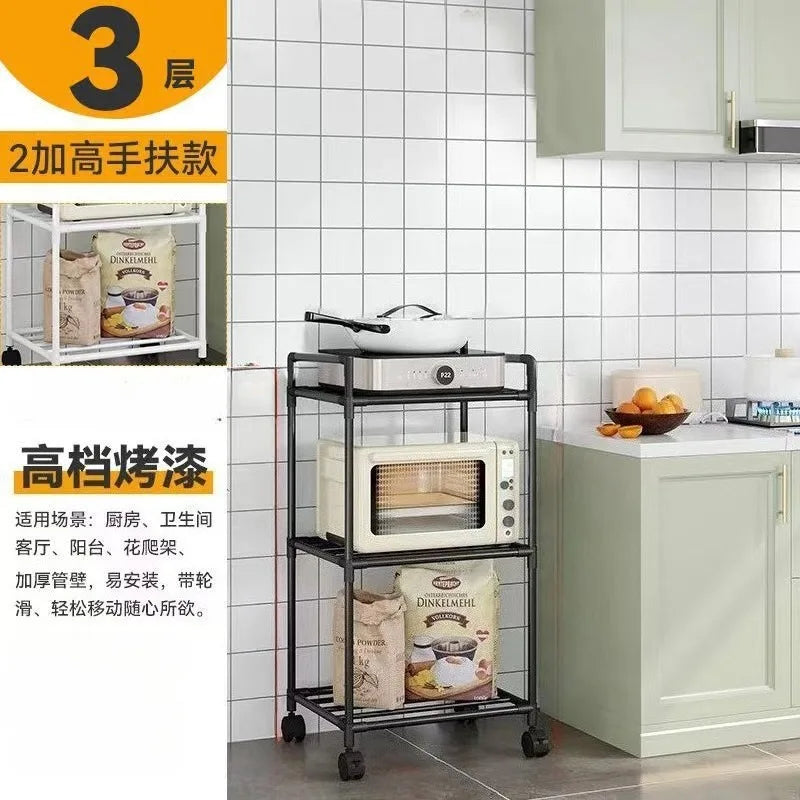 Estante de almacenamiento de cocina, estante de almacenamiento doméstico multicapa de pie, balcón móvil, estante simple multifuncional para dormitorio