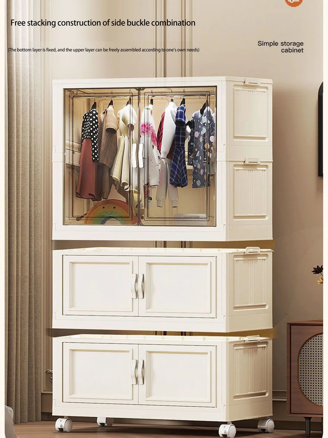 Gabinete de almacenamiento, caja de almacenamiento plegable para el hogar, sala de estar, gabinete de juguetes, estante de almacenamiento, gabinete de aperitivos, almacenamiento de cocina sin instalación